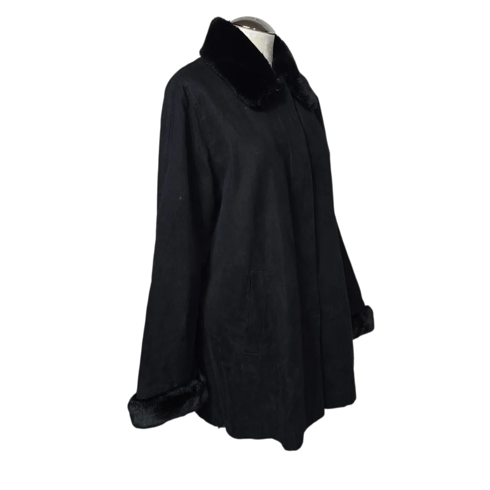 London Fog Black Removeable Lining Button Down Coat S Reg